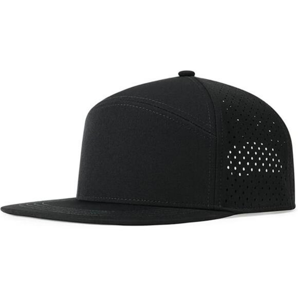 Mens flat brim snapback hat adjustable quick dry laser cut baseball cap - Picture 7 of 7